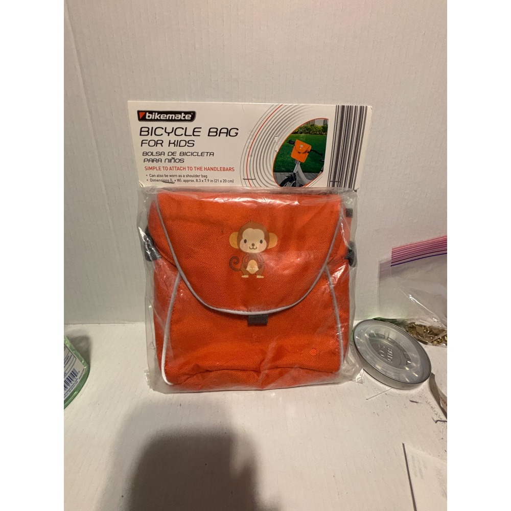 BikeMate Bicycle Bag For Kids Orange‎ Monkey Handlebar Shoulder Bag New